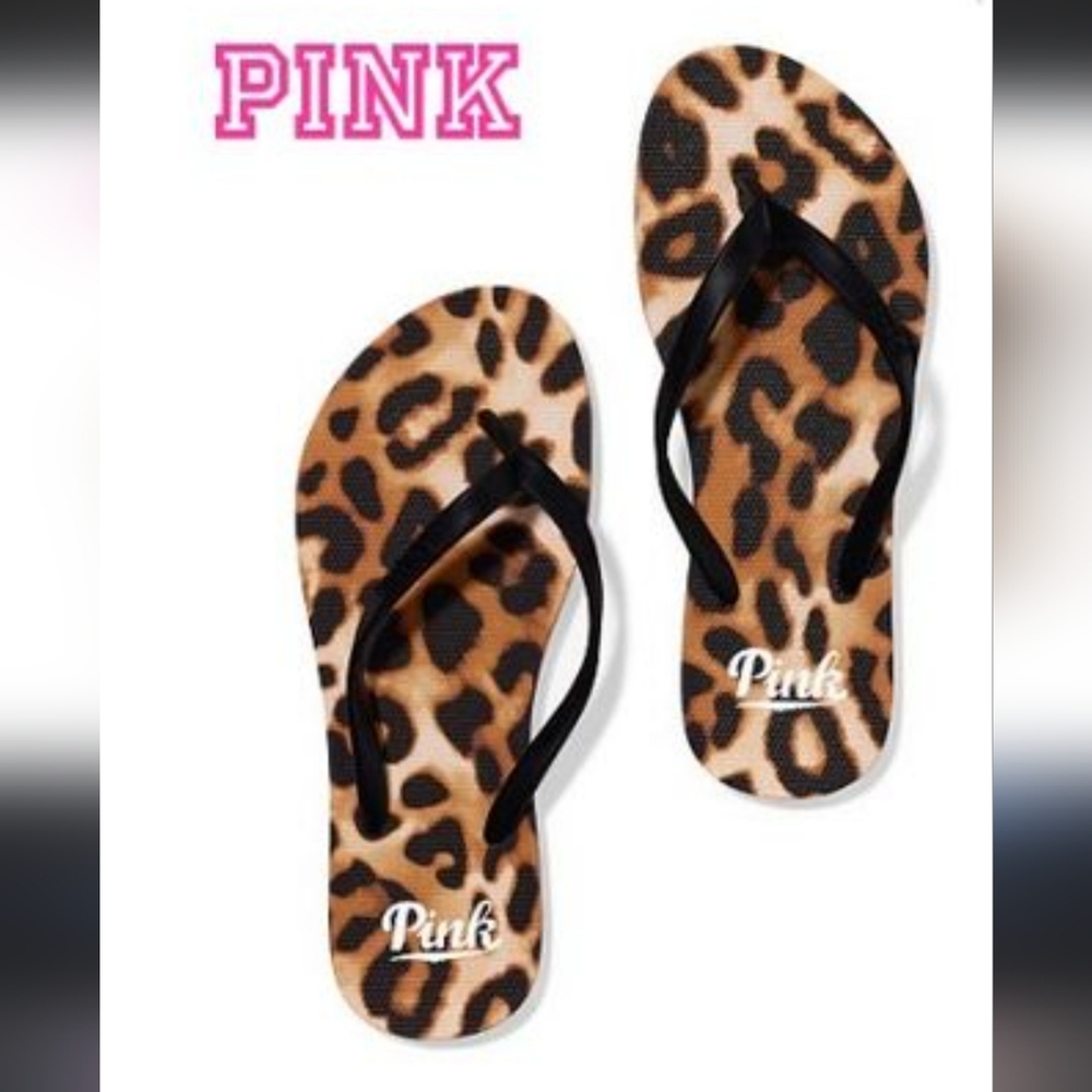 Pink Victoria's Secret Leopard Sandals Size Large